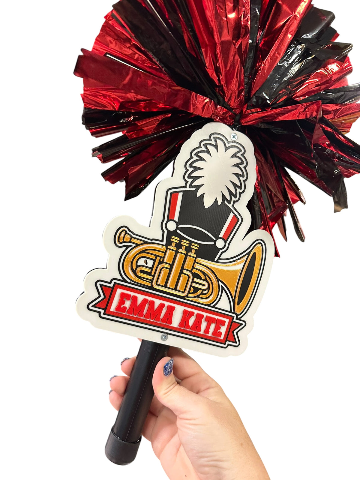 Personalized Baritone Horn Marching Band Pompom Stick