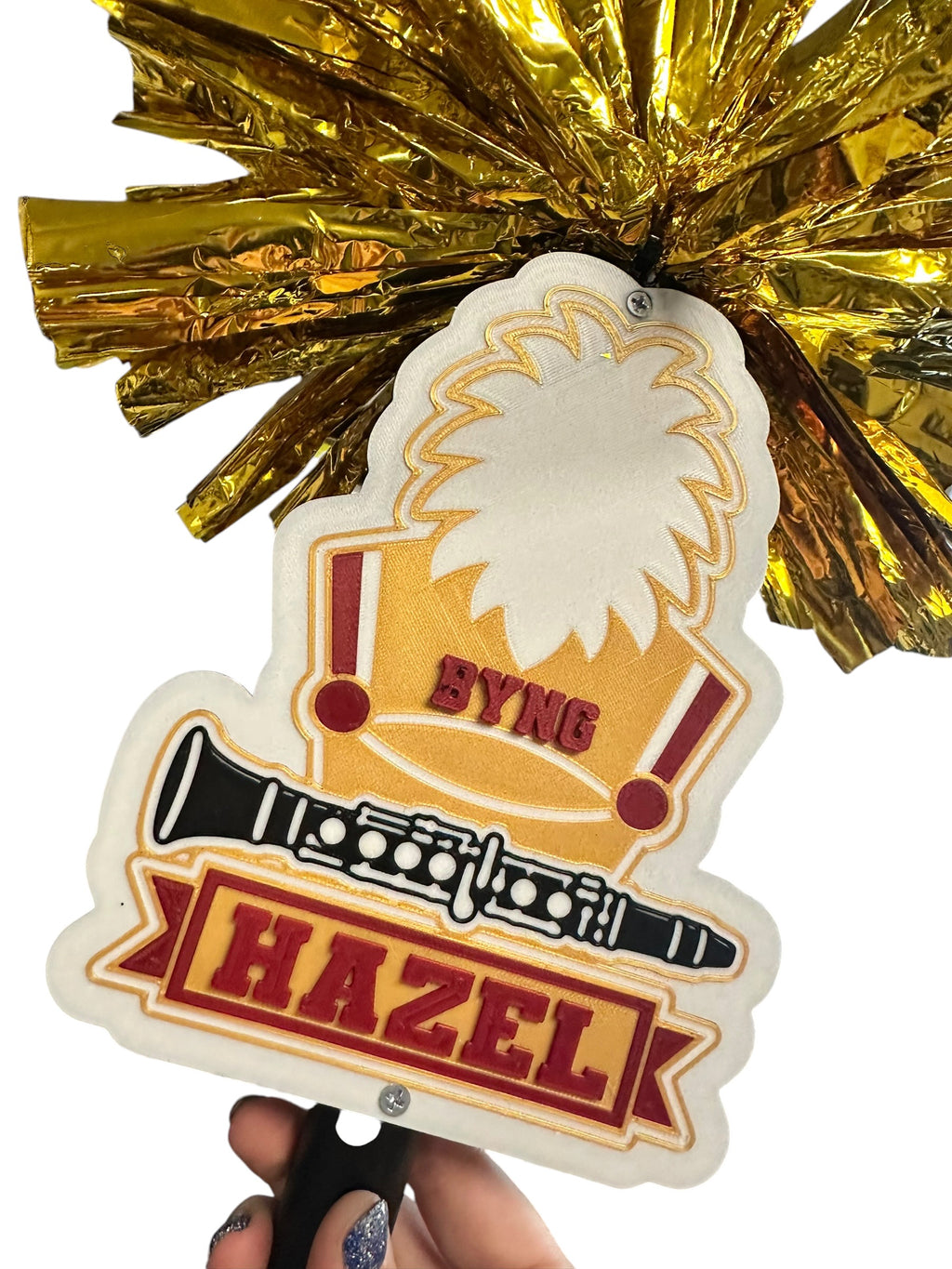 Personalized Clarinet Marching Band Pompom Stick