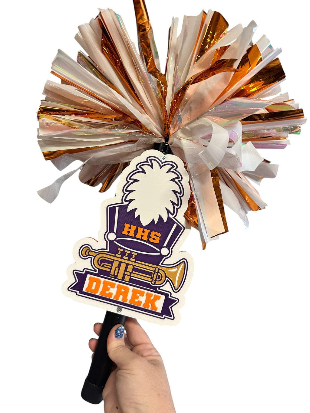 Personalized Trumpet Marching Band Pompom Stick