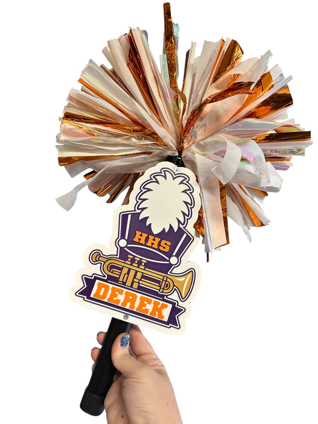 Personalized Trumpet Marching Band Pompom Stick