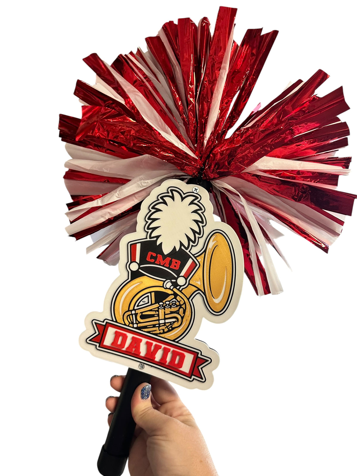 Personalized Sousaphone Marching Band Pompom Stick