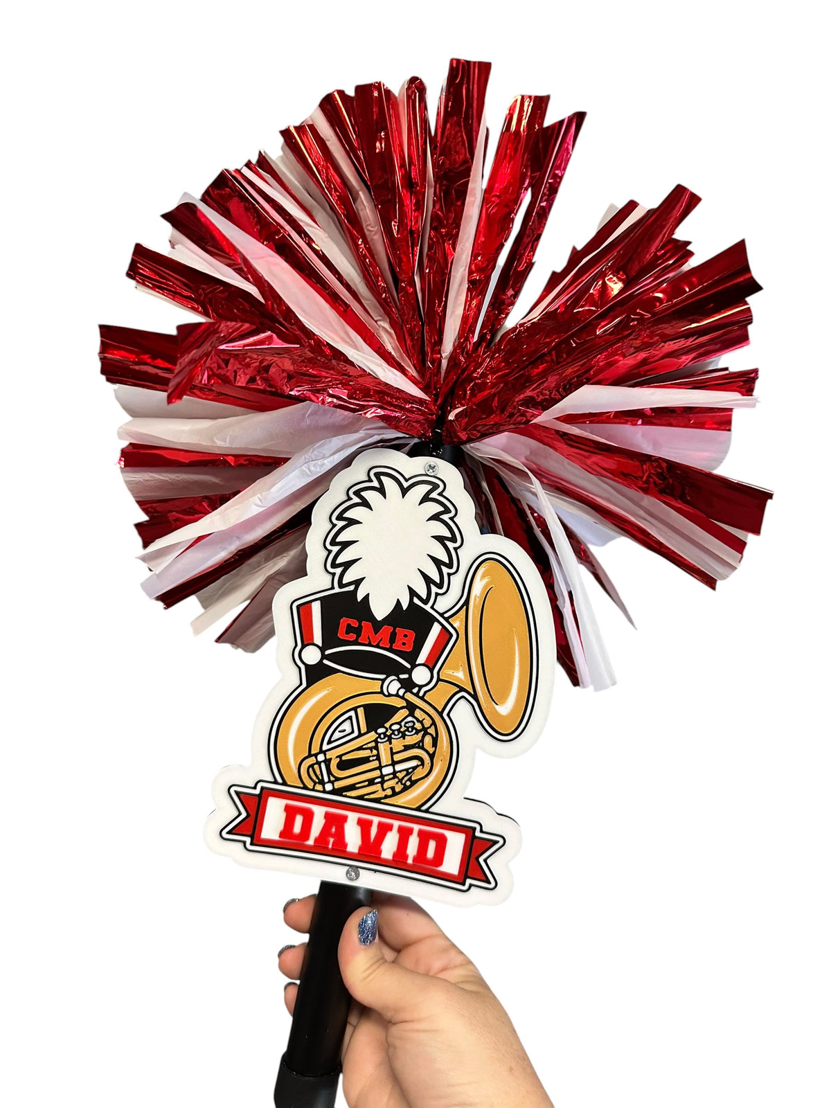 Personalized Sousaphone Marching Band Pompom Stick