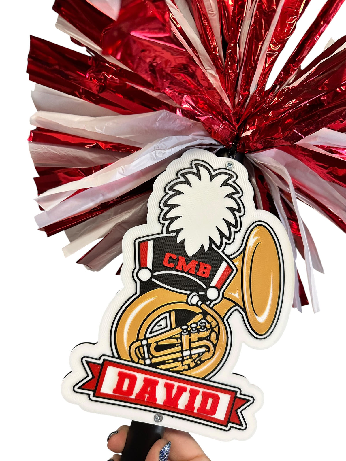 Personalized Sousaphone Marching Band Pompom Stick
