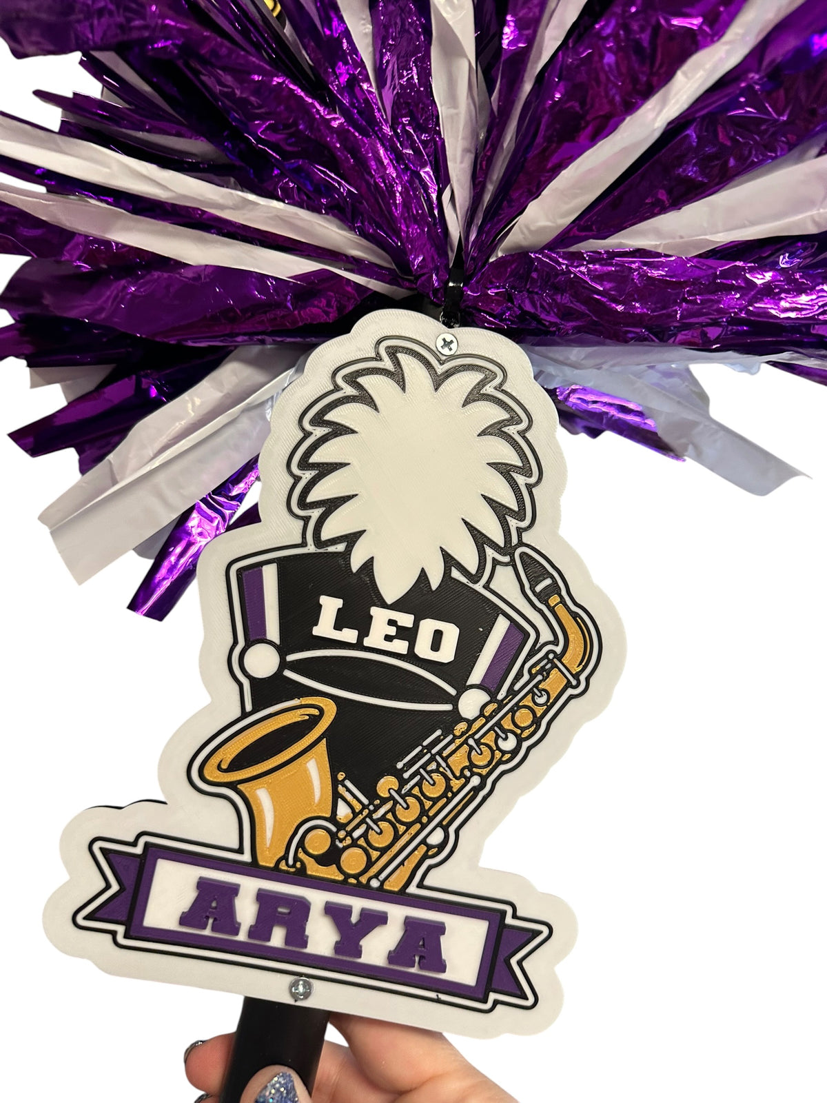 Personalized Saxophone Marching Band Pompom Stick