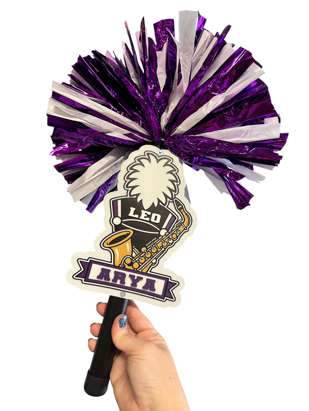 Personalized Saxophone Marching Band Pompom Stick