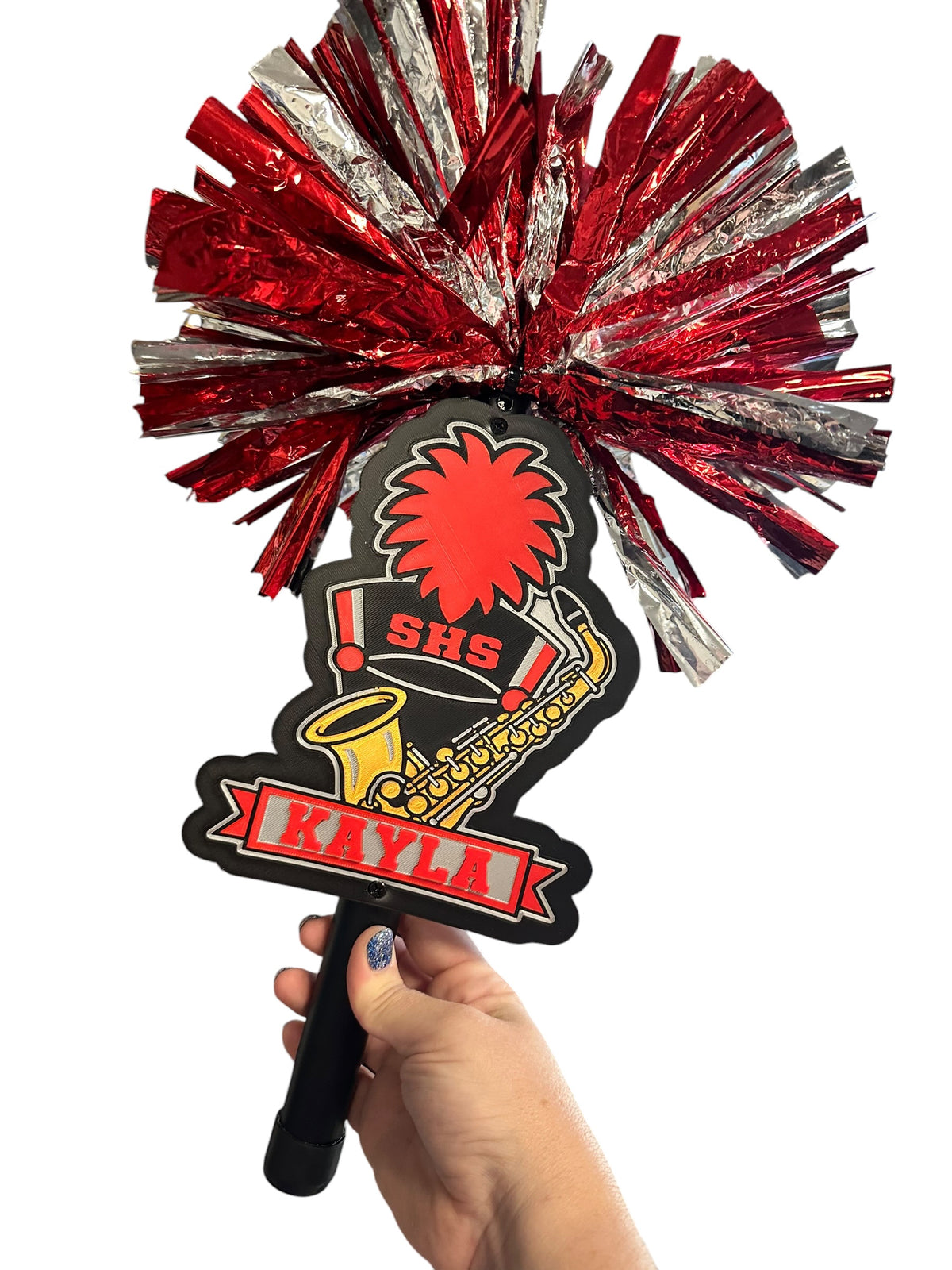 Personalized Saxophone Marching Band Pompom Stick