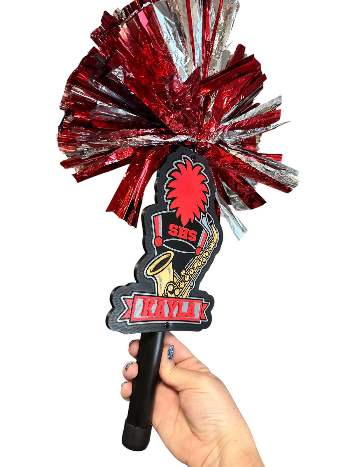 Personalized Saxophone Marching Band Pompom Stick