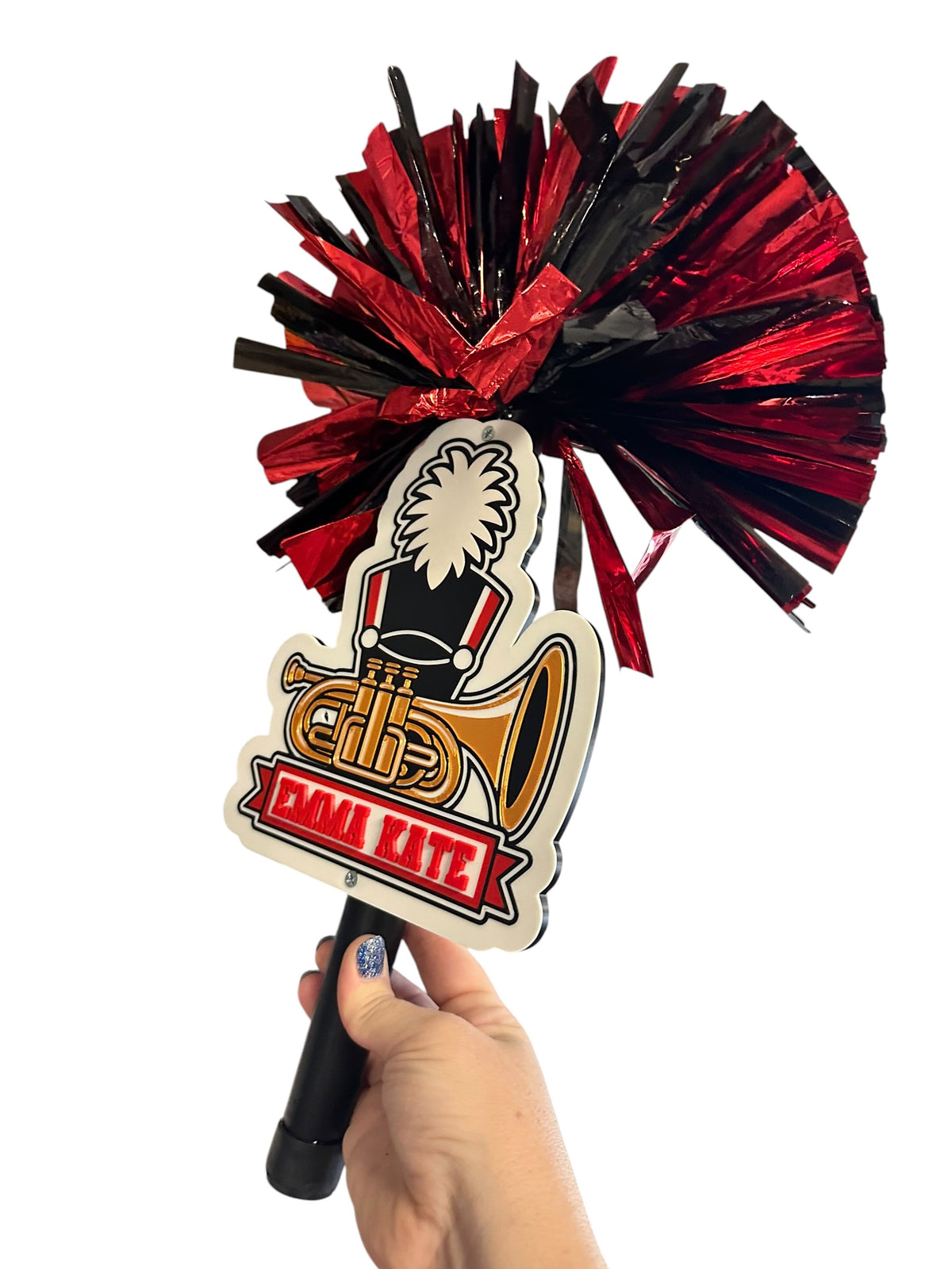 Personalized Baritone Horn Marching Band Pompom Stick