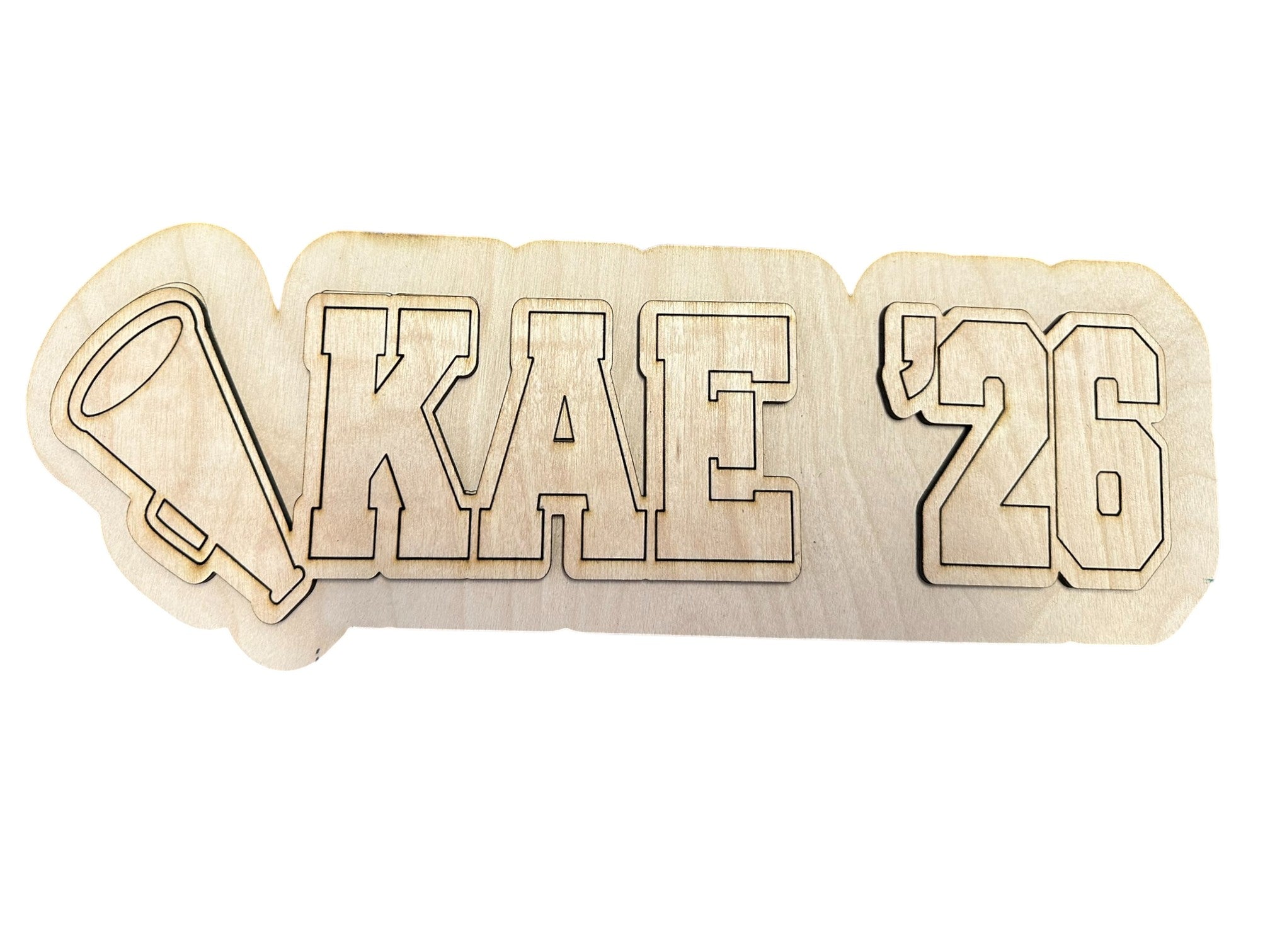 Tri Color Style Wooden Name Cut out and Backer for DIY  Decor Personalized Wooden Name Sign