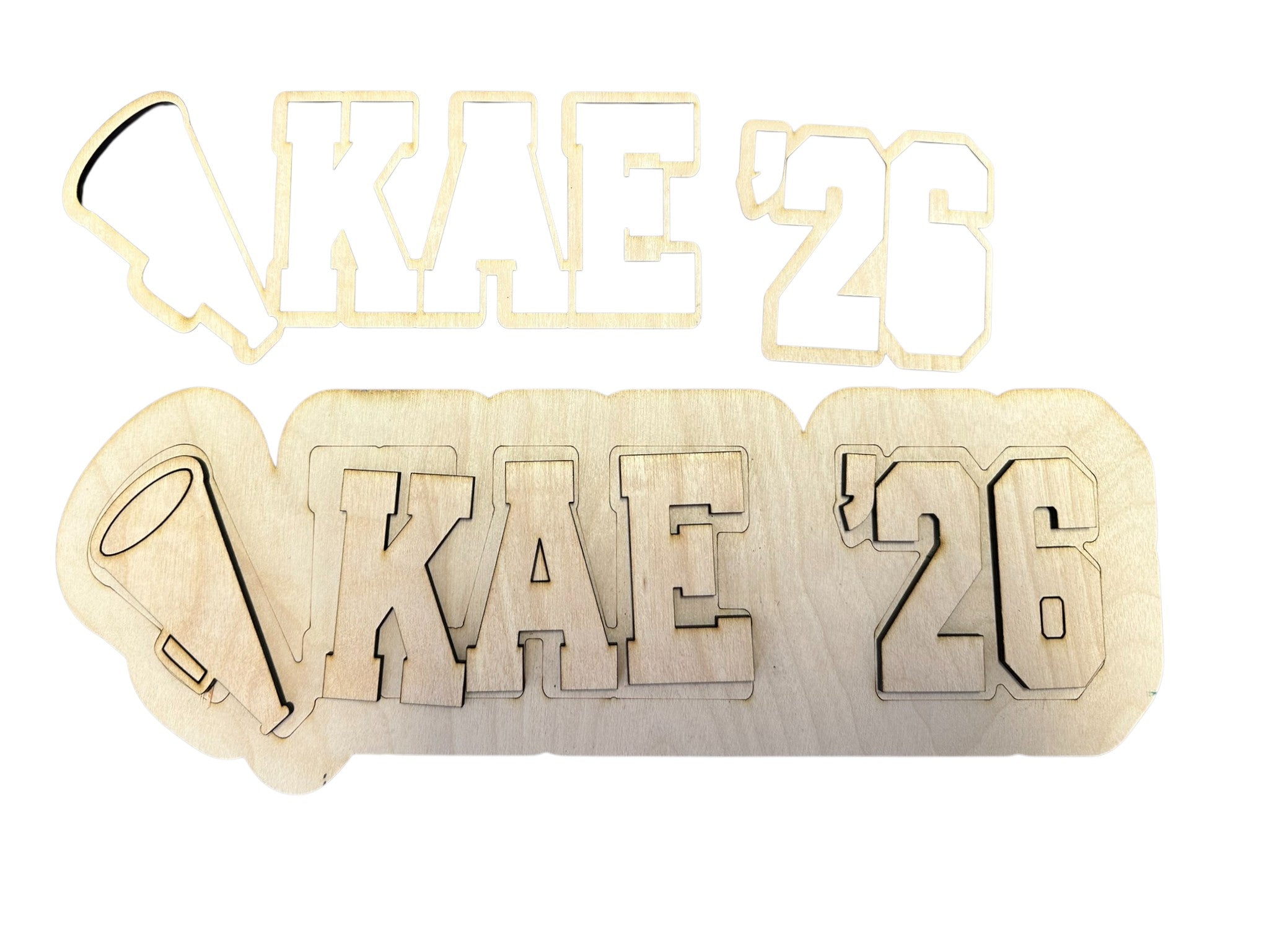 Tri Color Style Wooden Name Cut out and Backer for DIY  Decor Personalized Wooden Name Sign