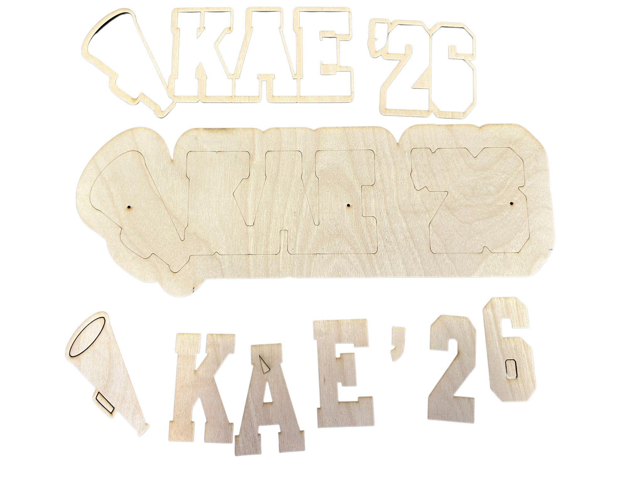 Tri Color Style Wooden Name Cut out and Backer for DIY  Decor Personalized Wooden Name Sign