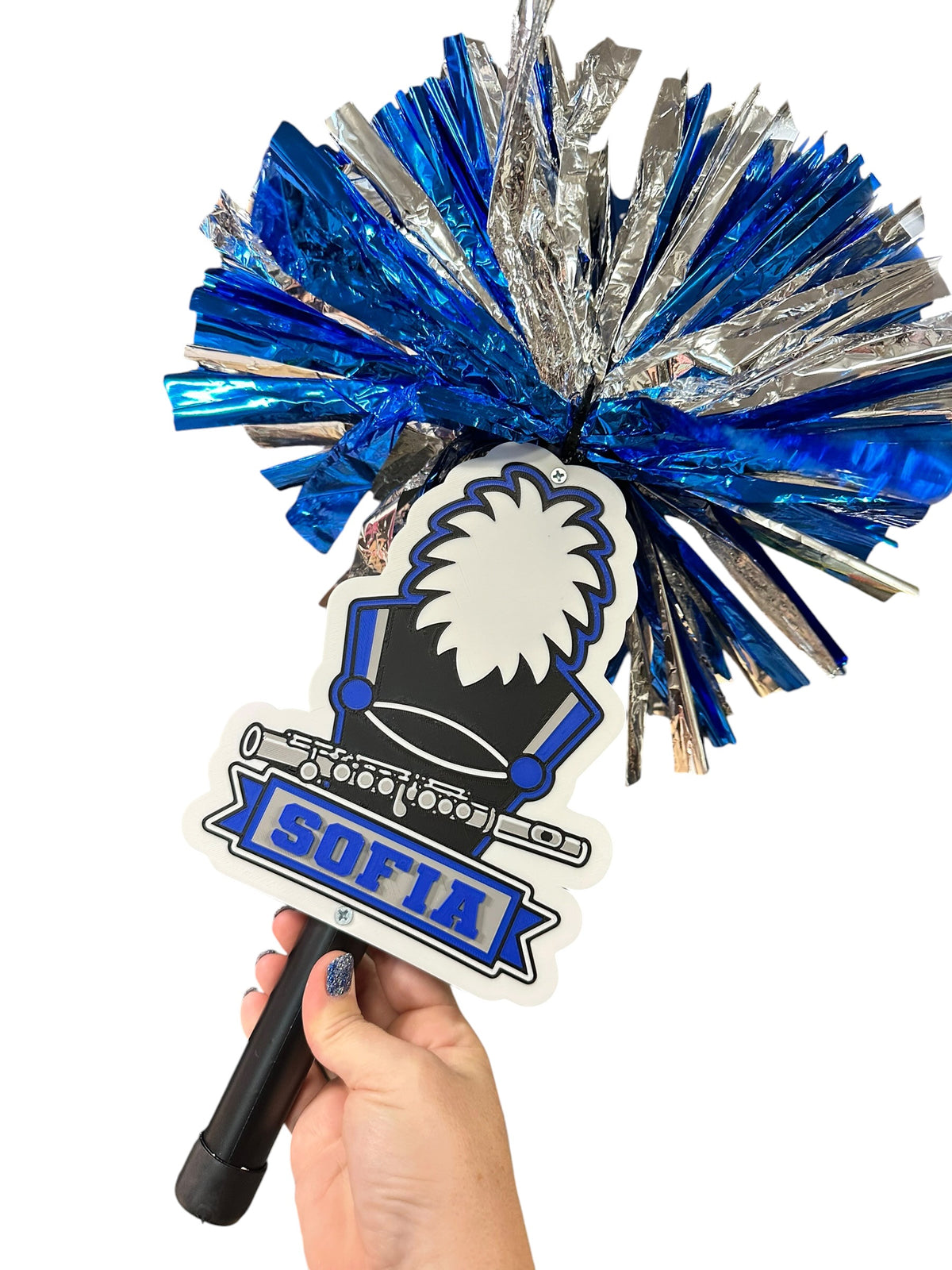 Personalized Flute Marching Band Pompom Stick