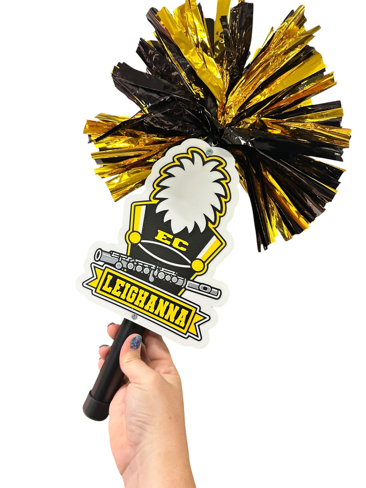 Personalized Flute Marching Band Pompom Stick