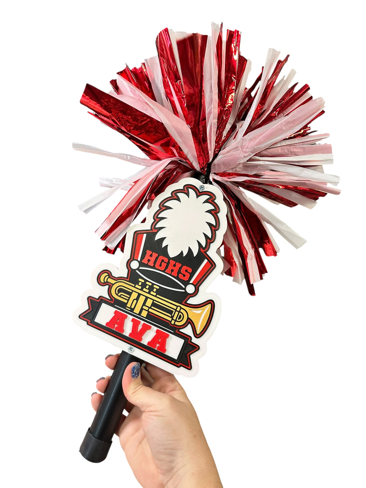 Personalized Trumpet Marching Band Pompom Stick
