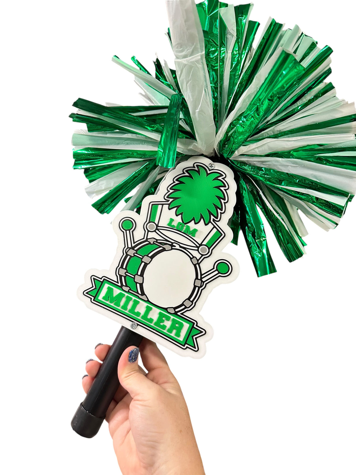 Personalized Bass Drum Marching Band Pompom Stick