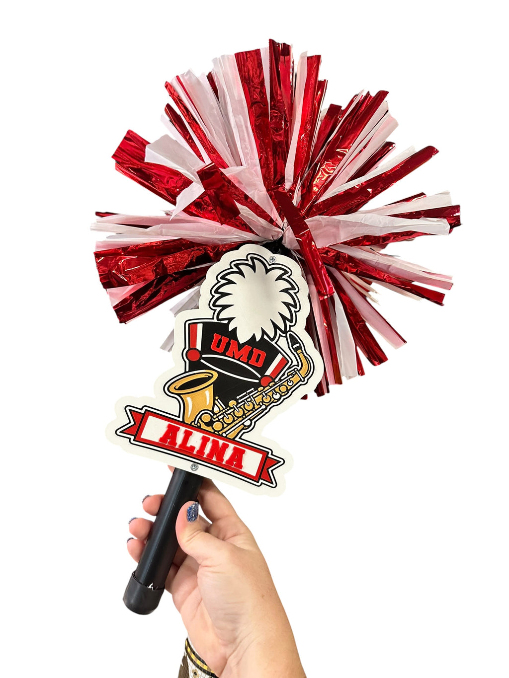 Personalized Saxophone Marching Band Pompom Stick