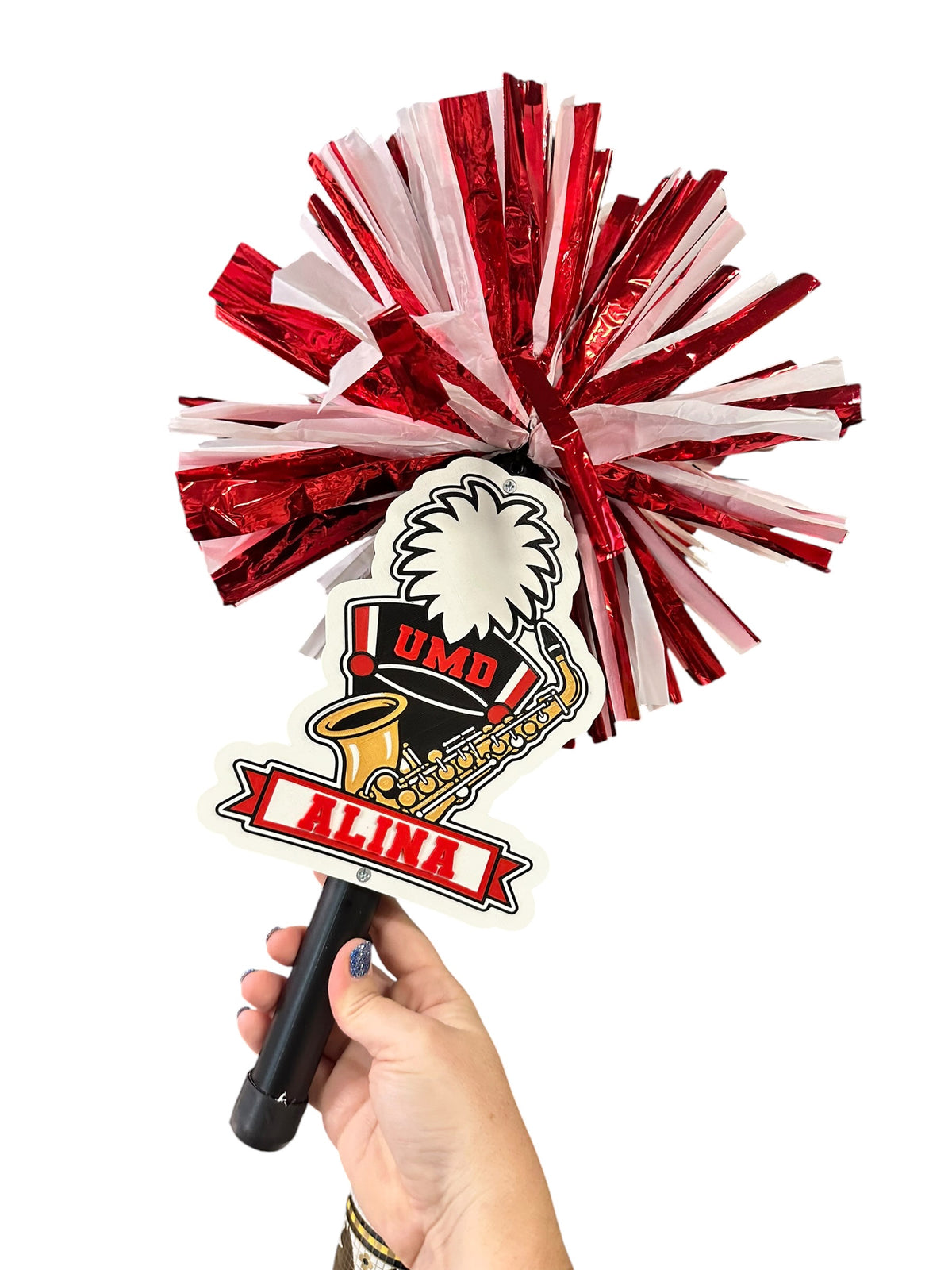 Personalized Saxophone Marching Band Pompom Stick