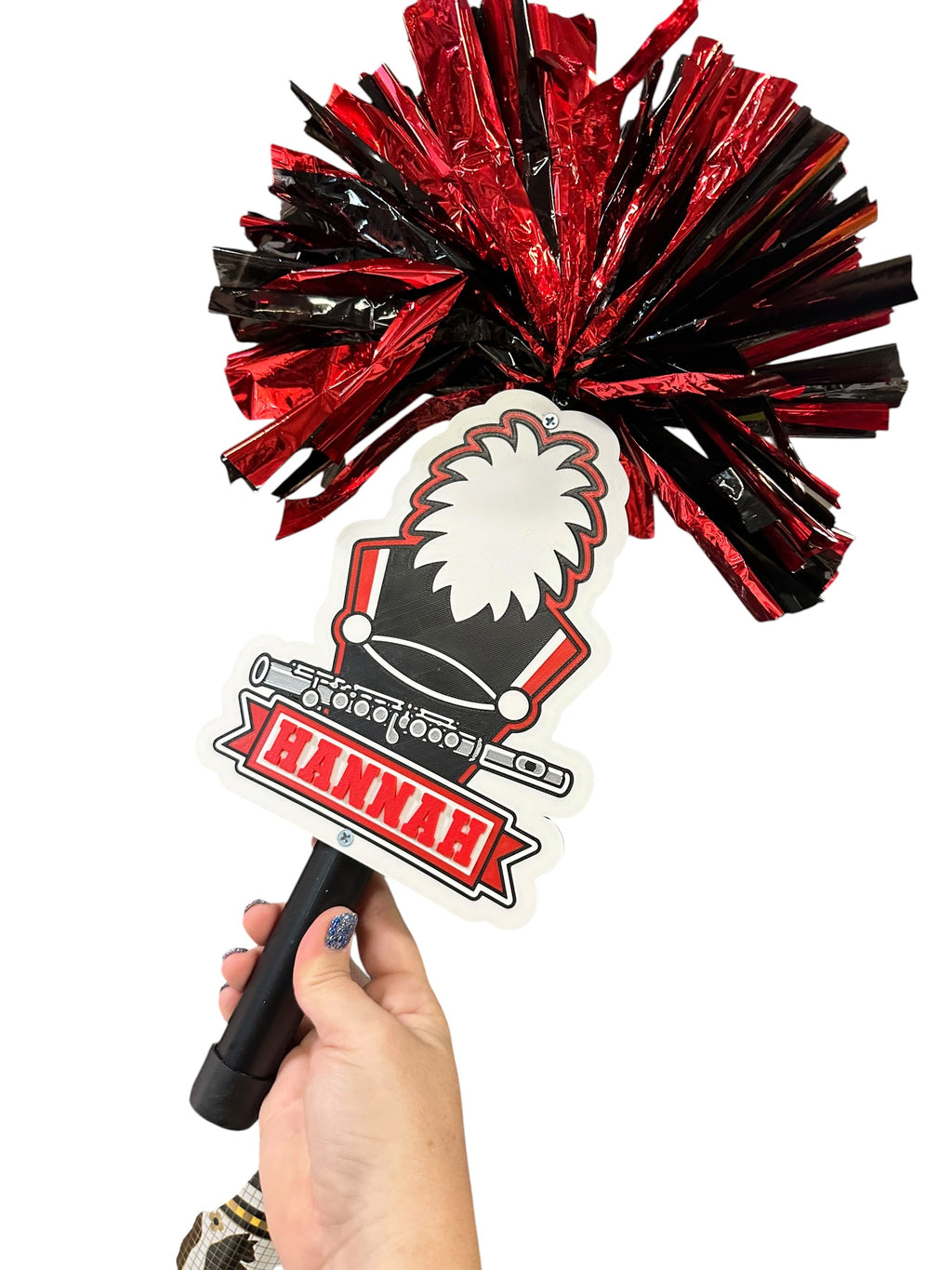 Personalized Flute Marching Band Pompom Stick