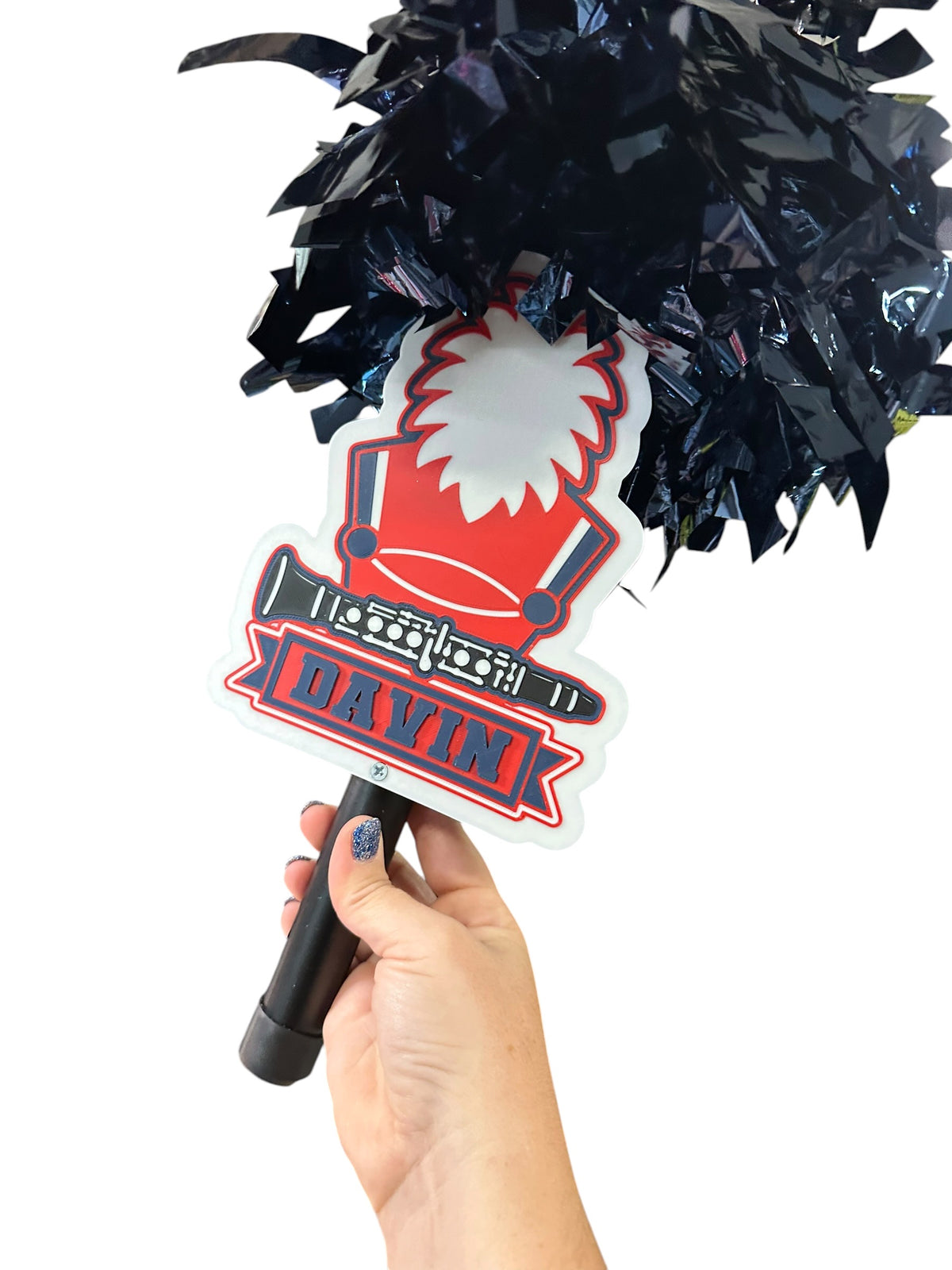 Personalized Clarinet Marching Band Pompom Stick