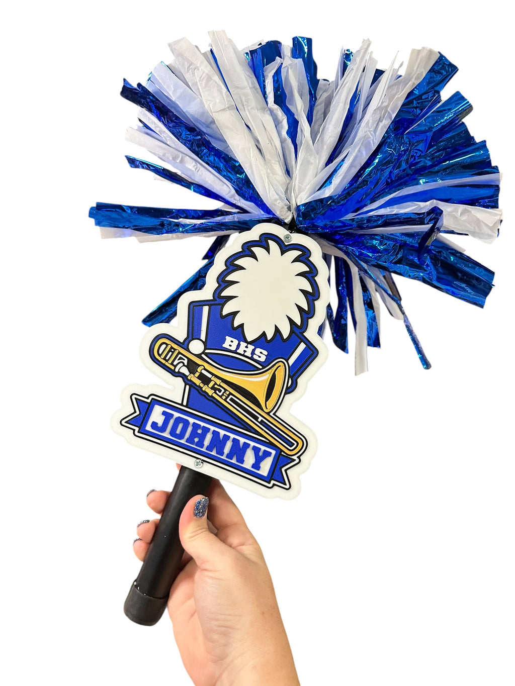 Personalized Trombone Marching Band Pompom Stick