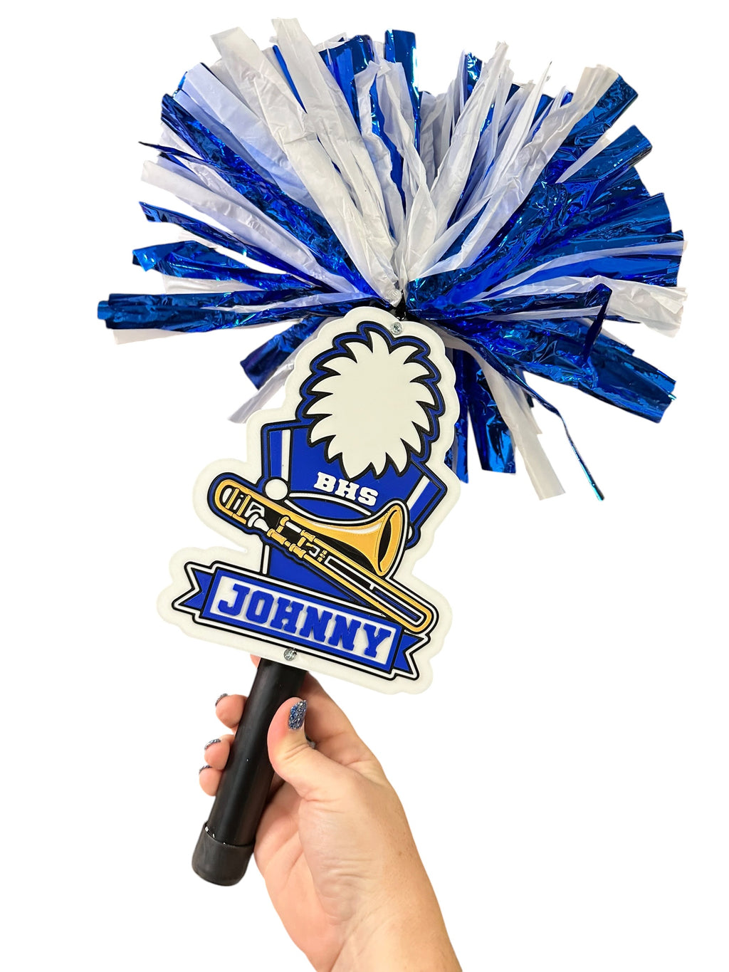Personalized Trombone Marching Band Pompom Stick