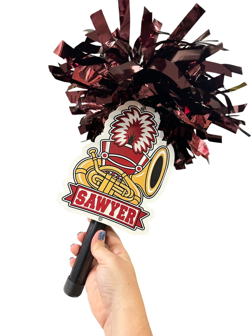 Personalized Tuba Marching Band Pompom Stick