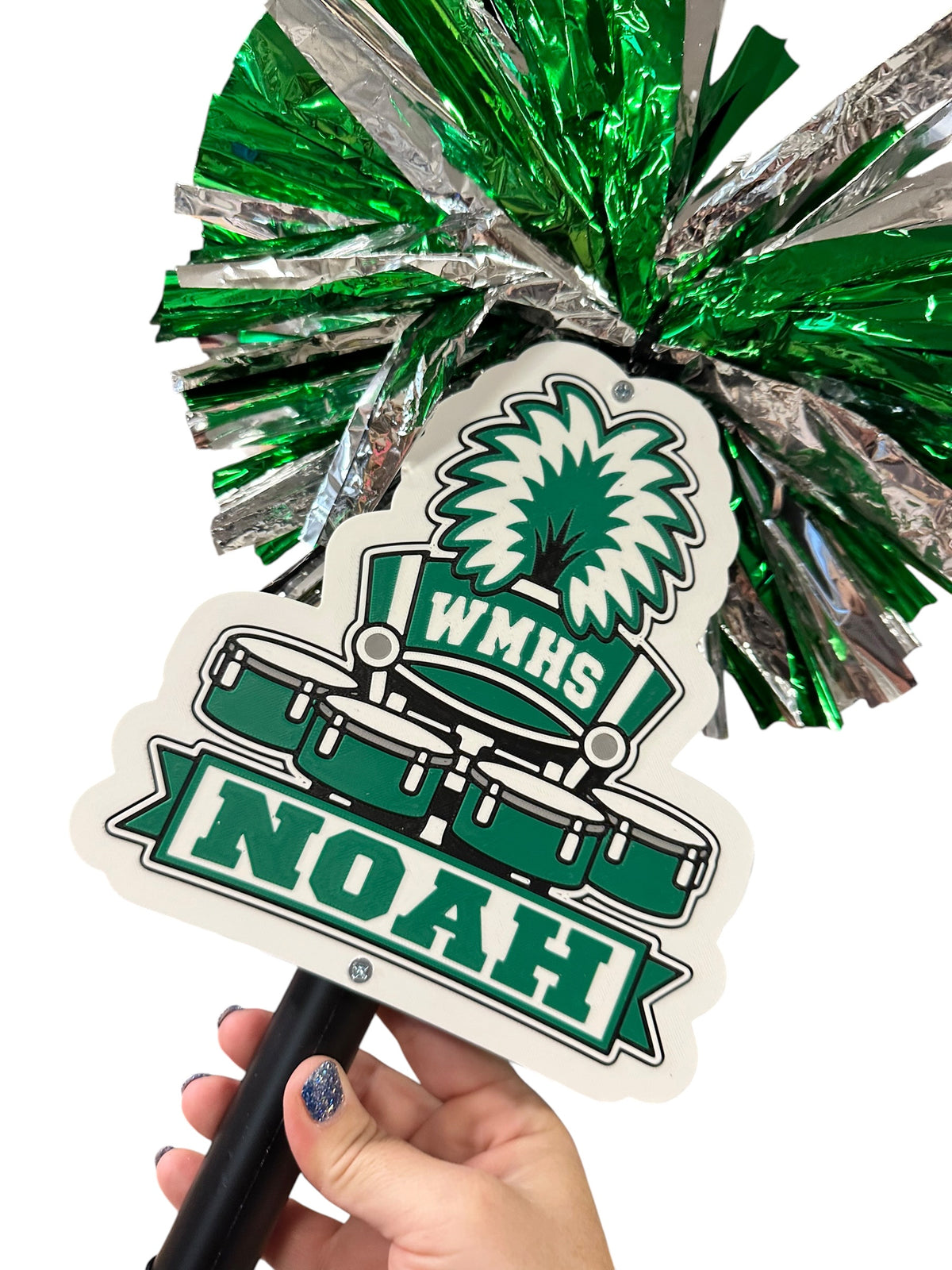 Personalized Tenor Drum Marching Band Pompom Stick