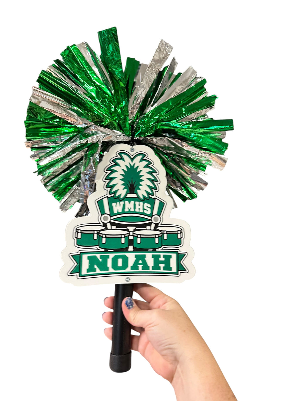 Personalized Tenor Drum Marching Band Pompom Stick