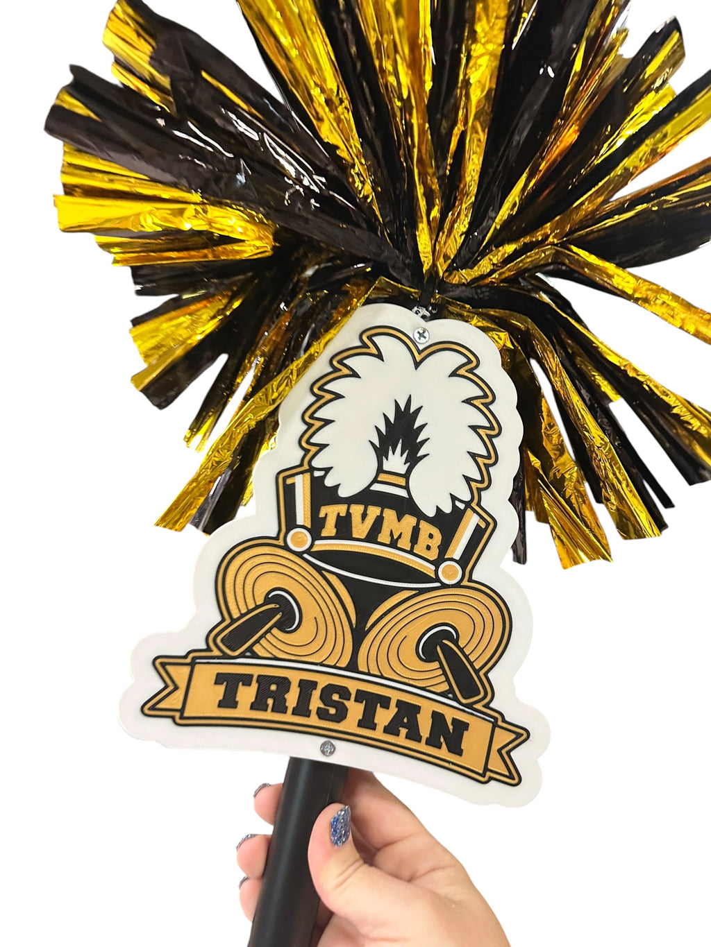 Personalized Cymbal Line Marching Band Pompom Stick