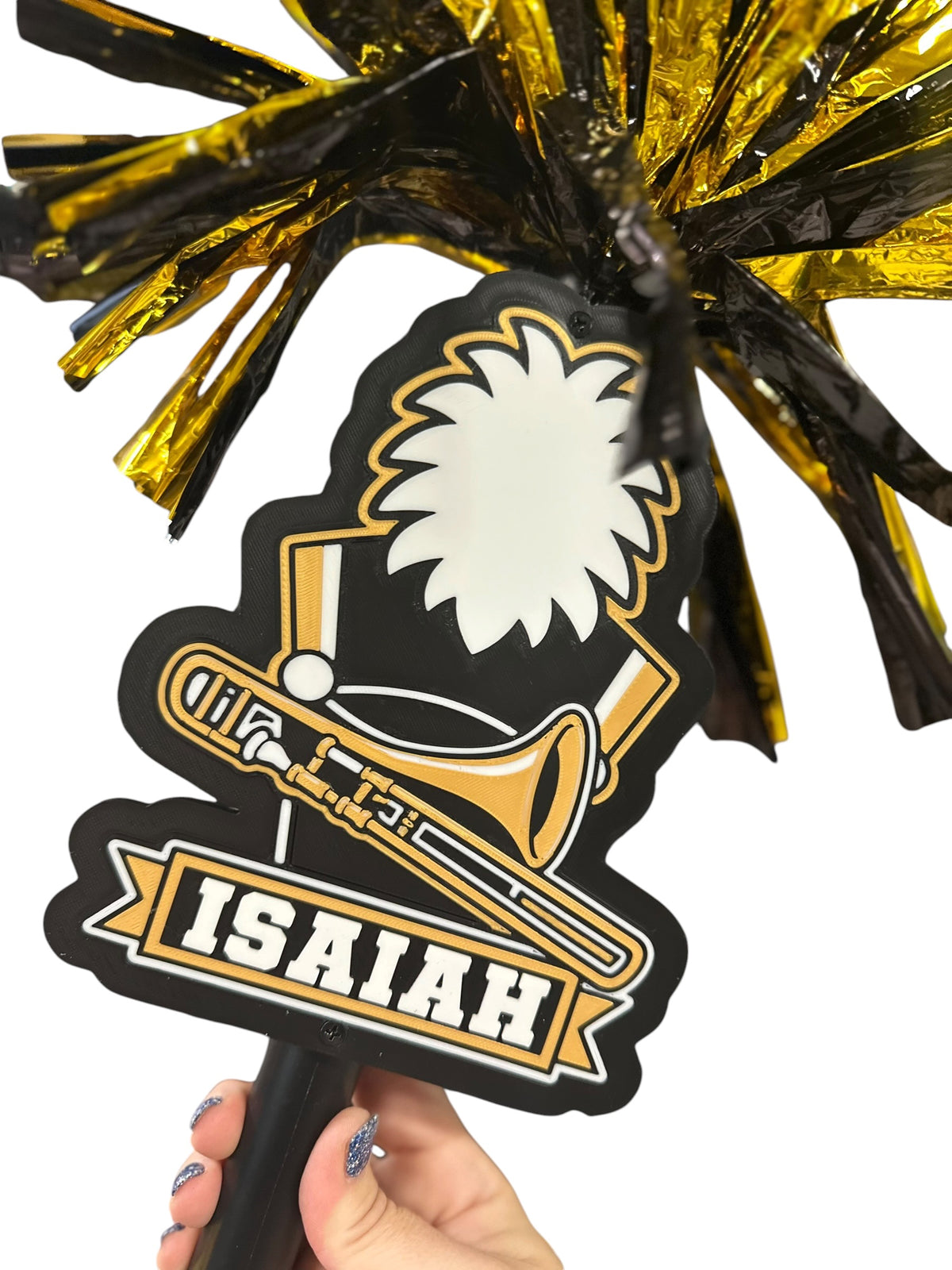 Personalized Trombone Marching Band Pompom Stick