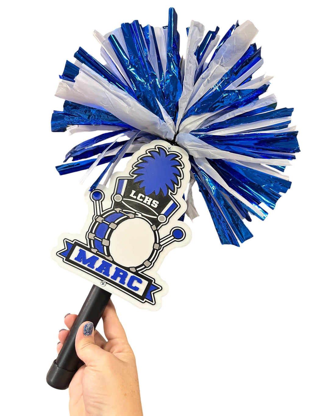 Personalized Bass Drum Marching Band Pompom Stick