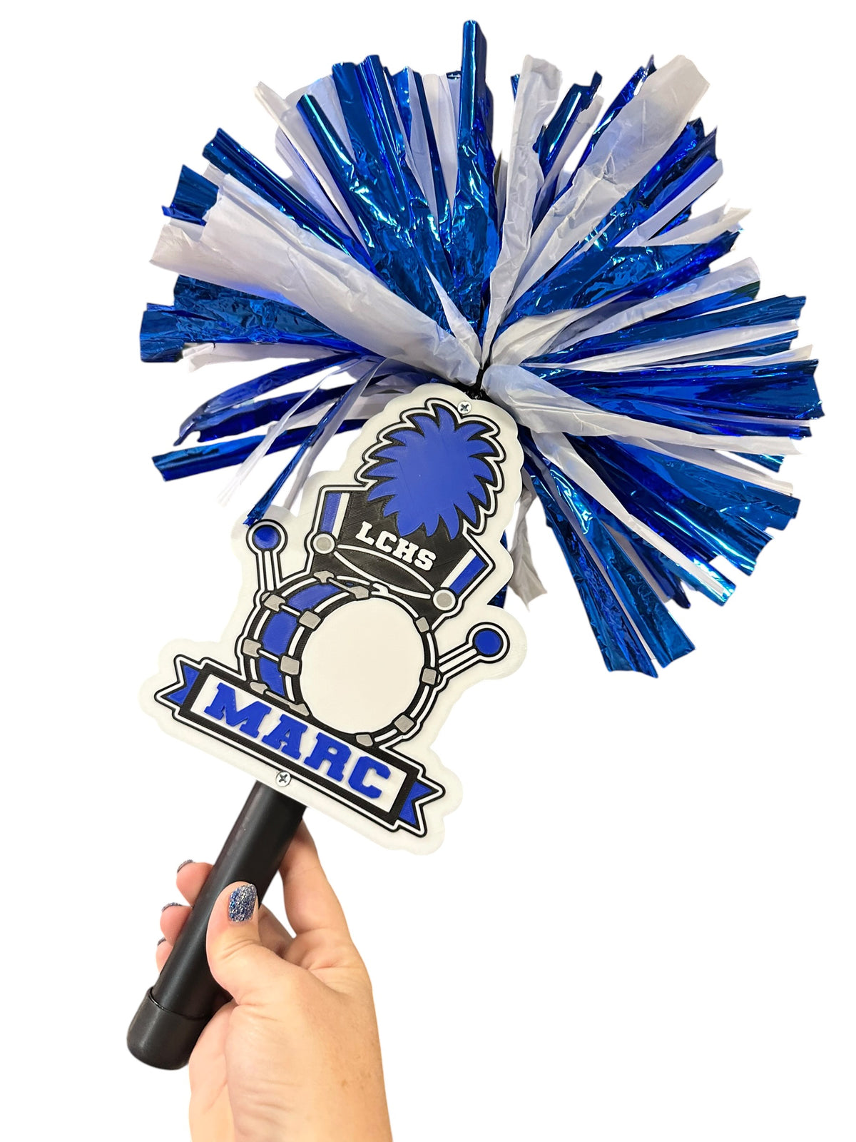 Personalized Bass Drum Marching Band Pompom Stick