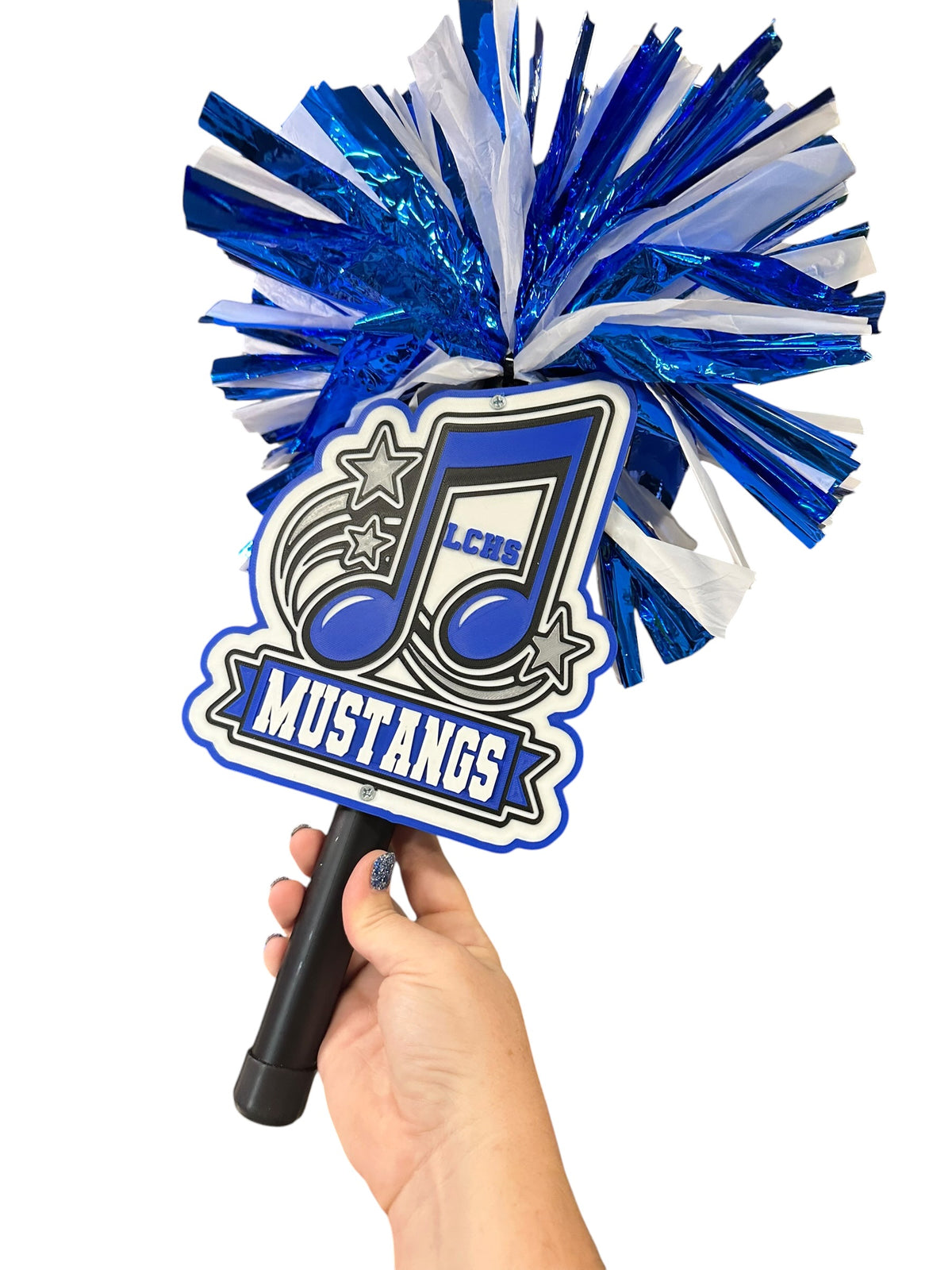 Personalized Music Note Pompom Stick | Custom Band Spirit Stick