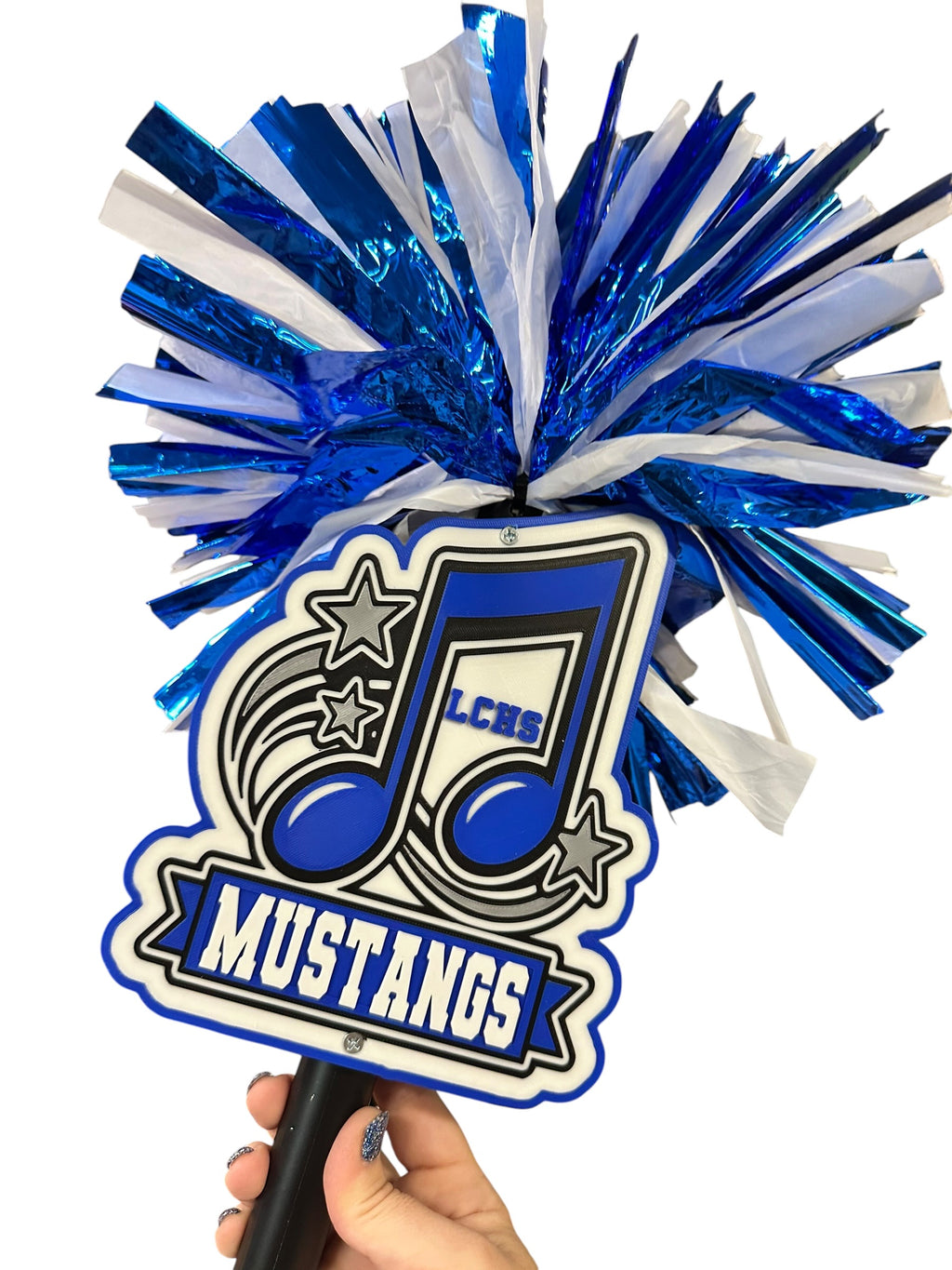 Personalized Music Note Pompom Stick | Custom Band Spirit Stick