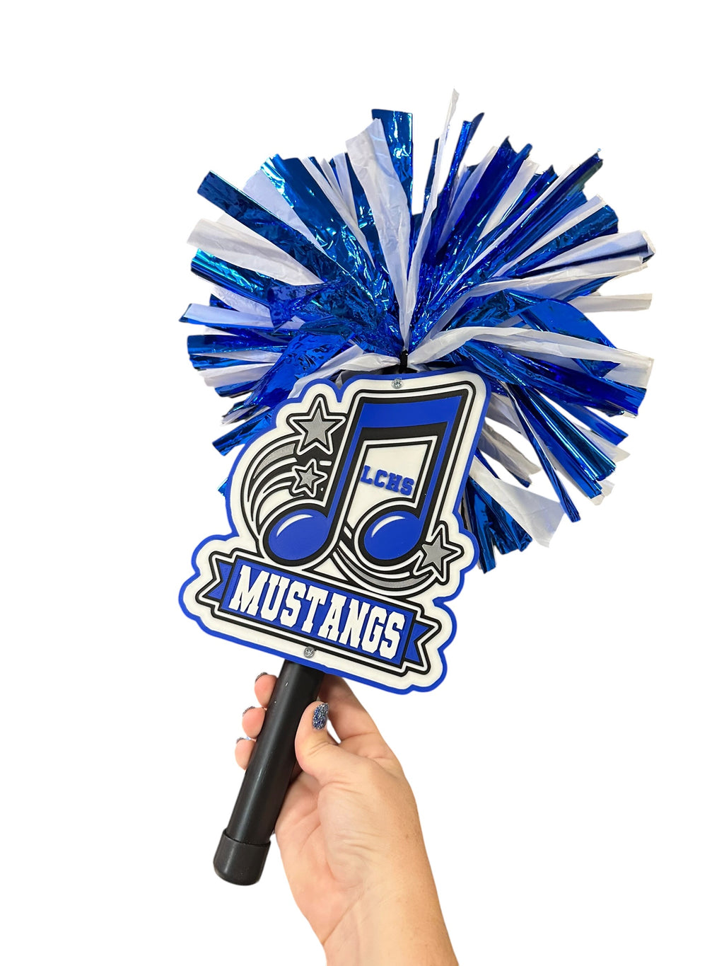 Personalized Music Note Pompom Stick | Custom Band Spirit Stick