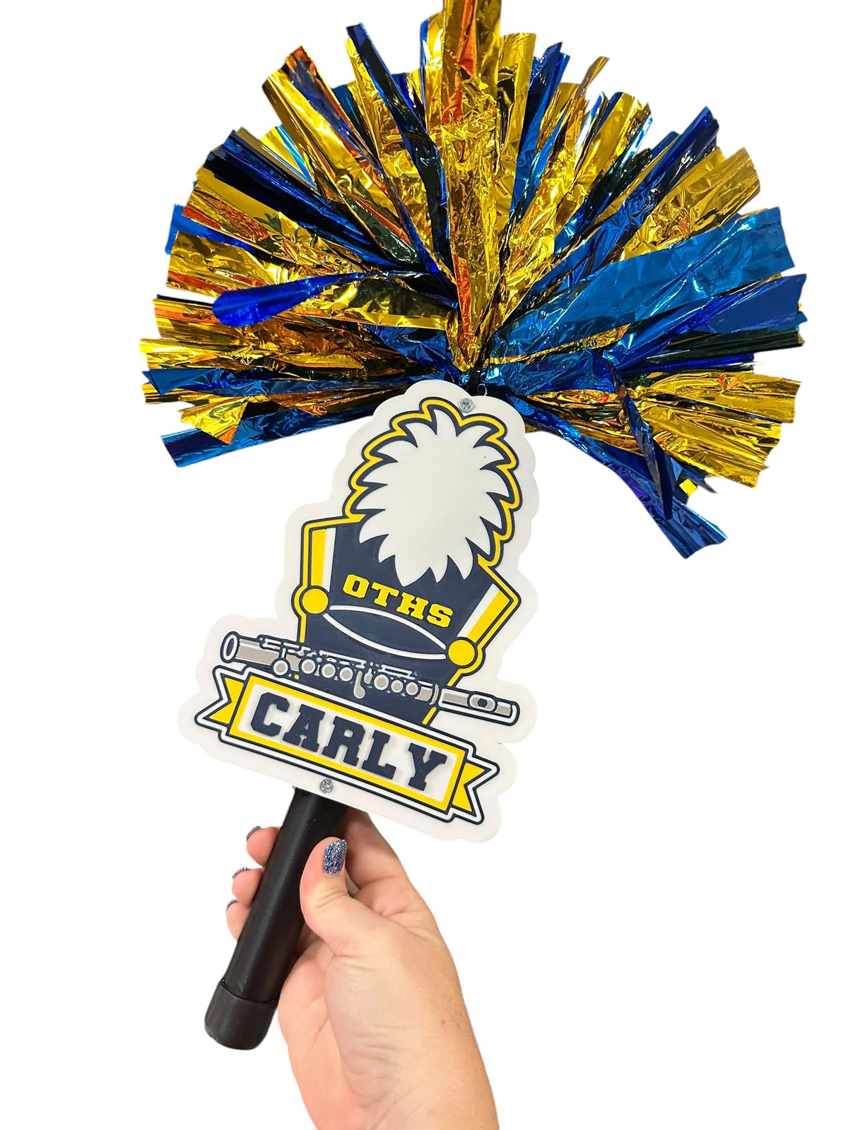 Personalized Flute Marching Band Pompom Stick
