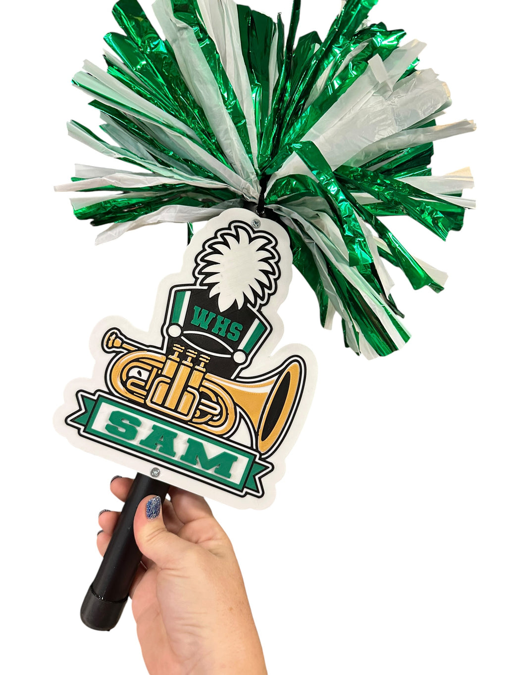 Personalized Baritone Horn Marching Band Pompom Stick