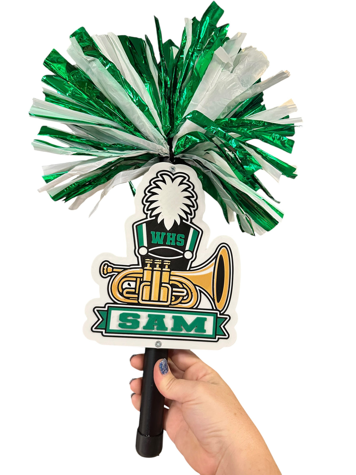 Personalized Baritone Horn Marching Band Pompom Stick