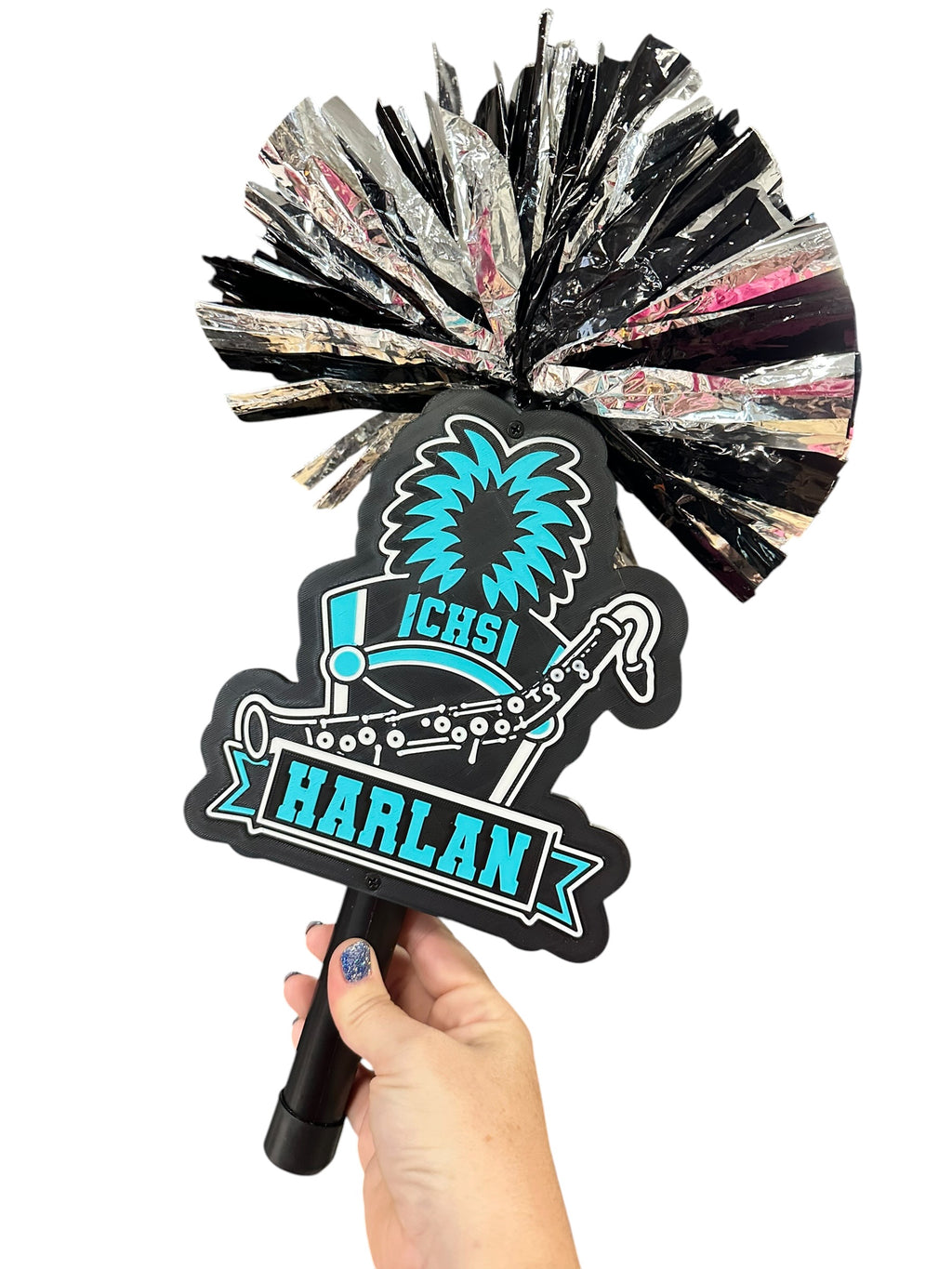 Personalized Bass Clarinet Marching Band Pompom Stick