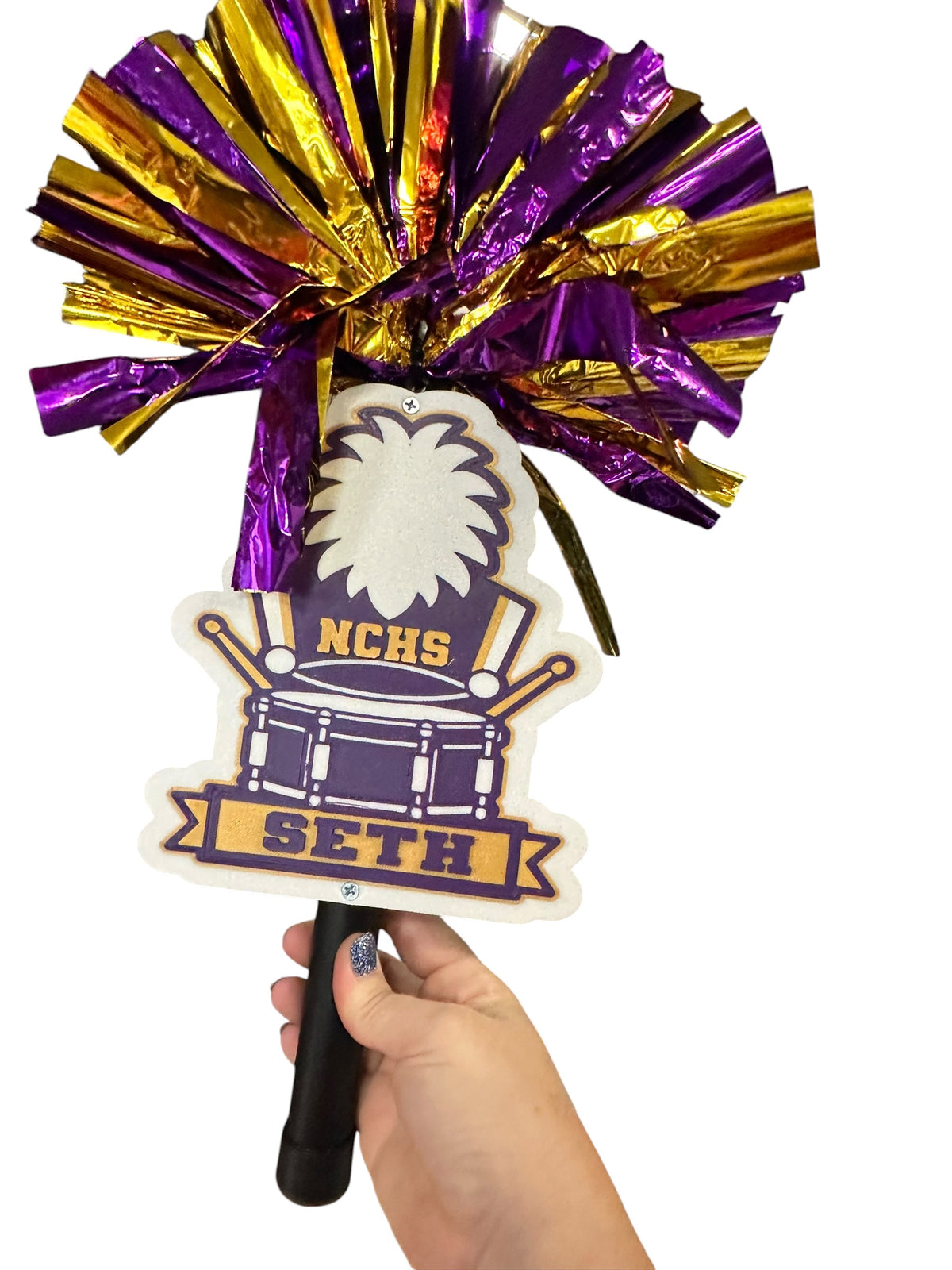 Personalized Snare Drum Marching Band Pompom Stick