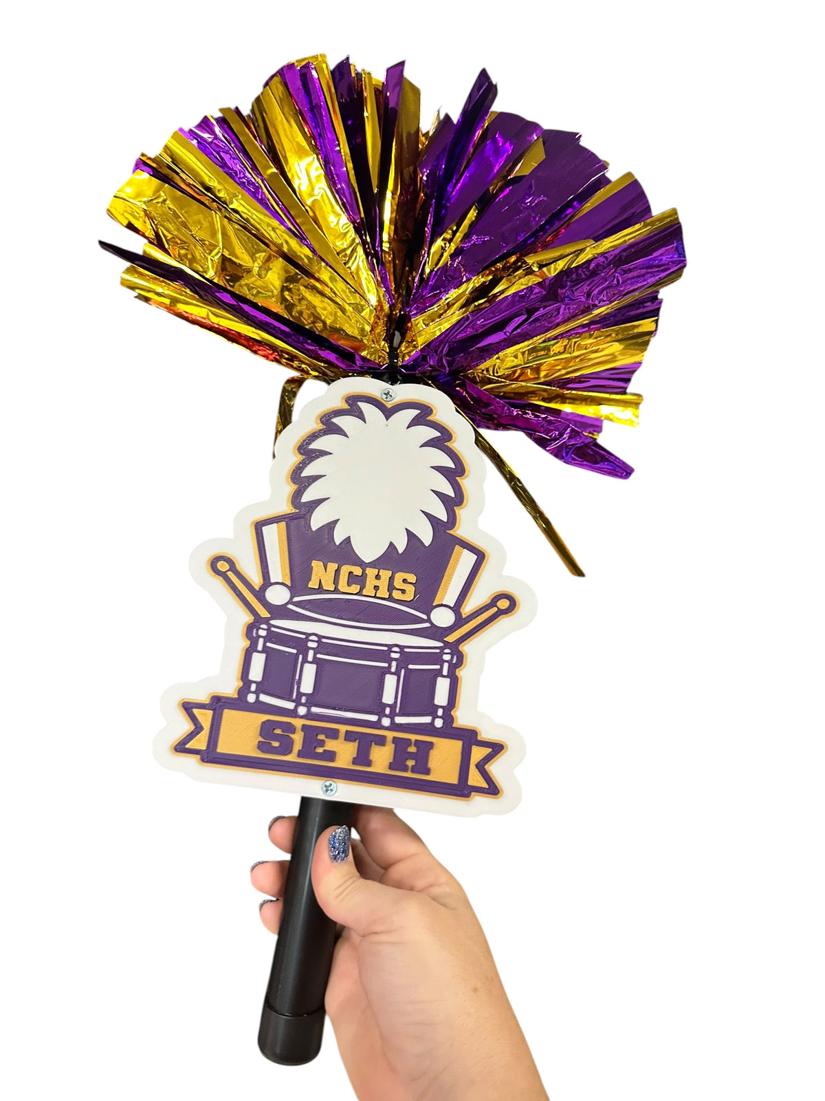 Personalized Snare Drum Marching Band Pompom Stick