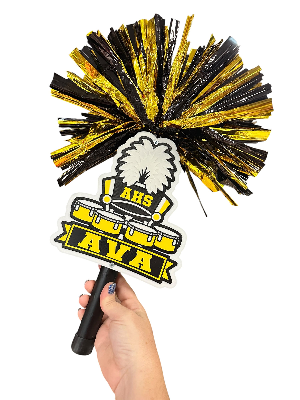 Personalized Tenor Drum Marching Band Pompom Stick