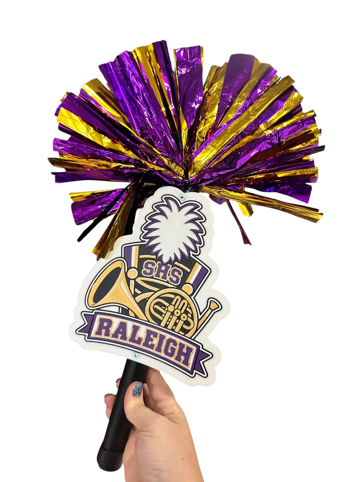 Personalized French Horn Band Pompom Stick