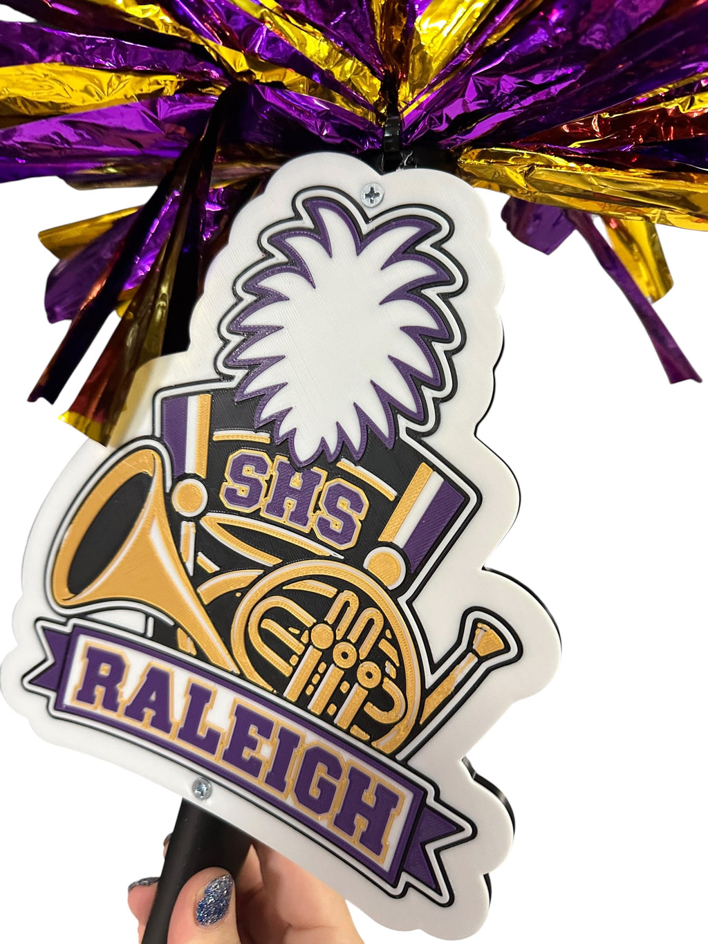 Personalized French Horn Band Pompom Stick