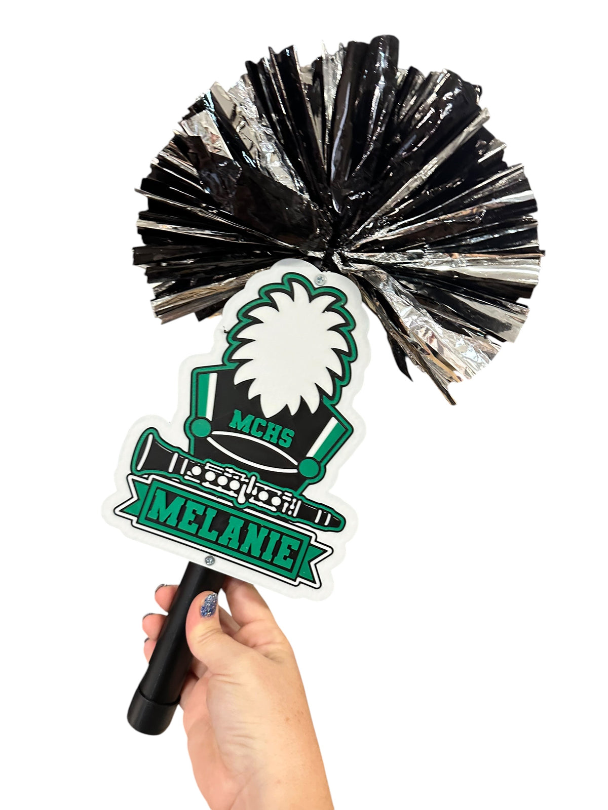 Personalized Clarinet Marching Band Pompom Stick