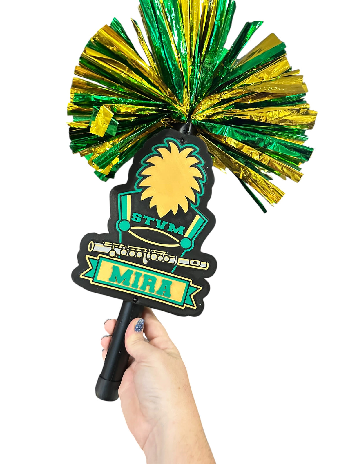 Personalized Flute Marching Band Pompom Stick