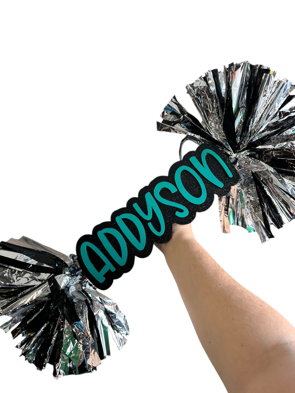 Personalized Birthday Font Cheer Stick Pom Pom – Custom Name Spirit Stick