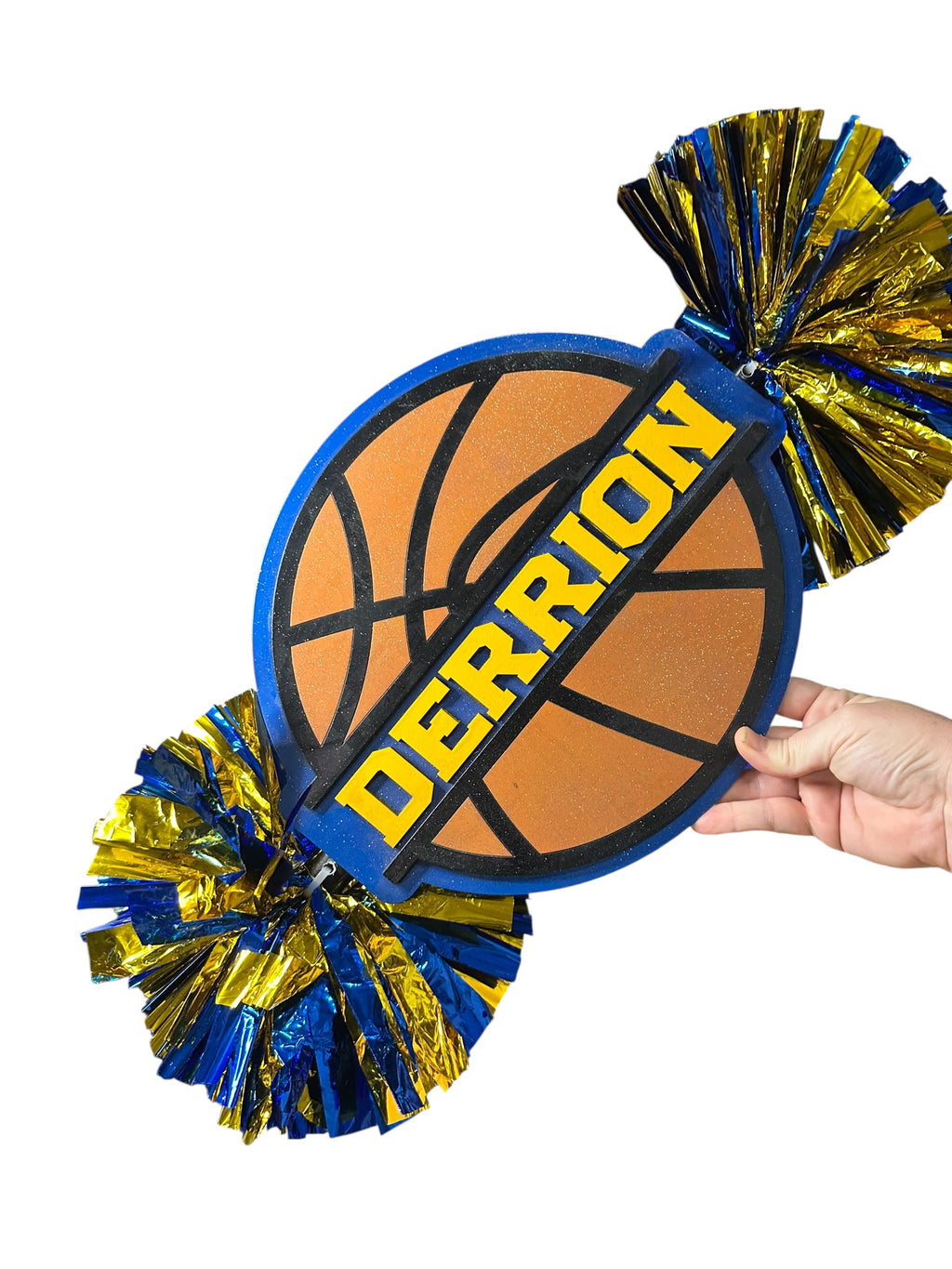 Custom Basketball Cheerstick Noise Maker | Personalized Sports Spirit Shaker | Team Spirit Pom Pom Cheerstick | Custom Name Basketball Cheer Prop