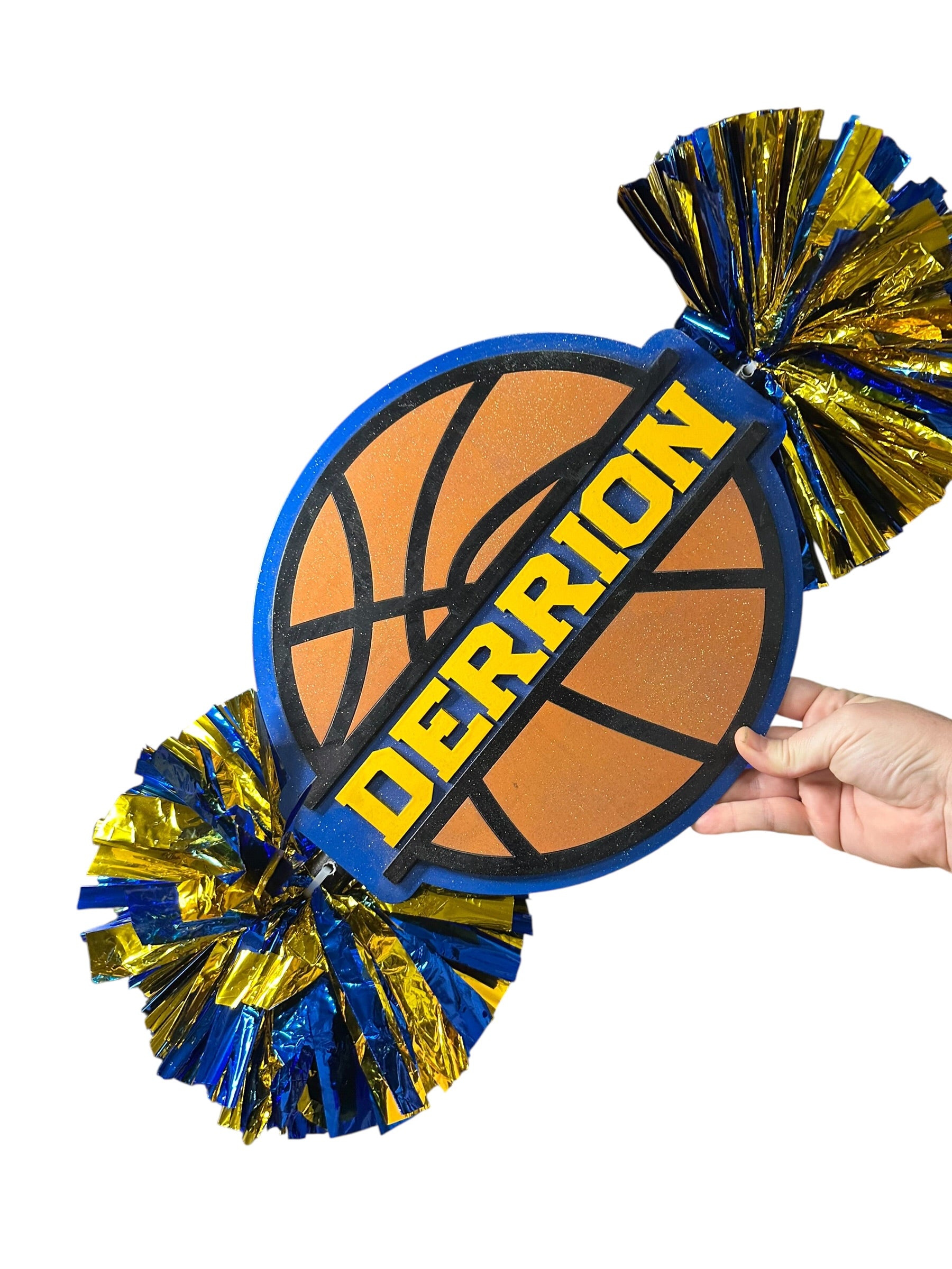 Custom Basketball Cheerstick Noise Maker | Personalized Sports Spirit Shaker | Team Spirit Pom Pom Cheerstick | Custom Name Basketball Cheer Prop