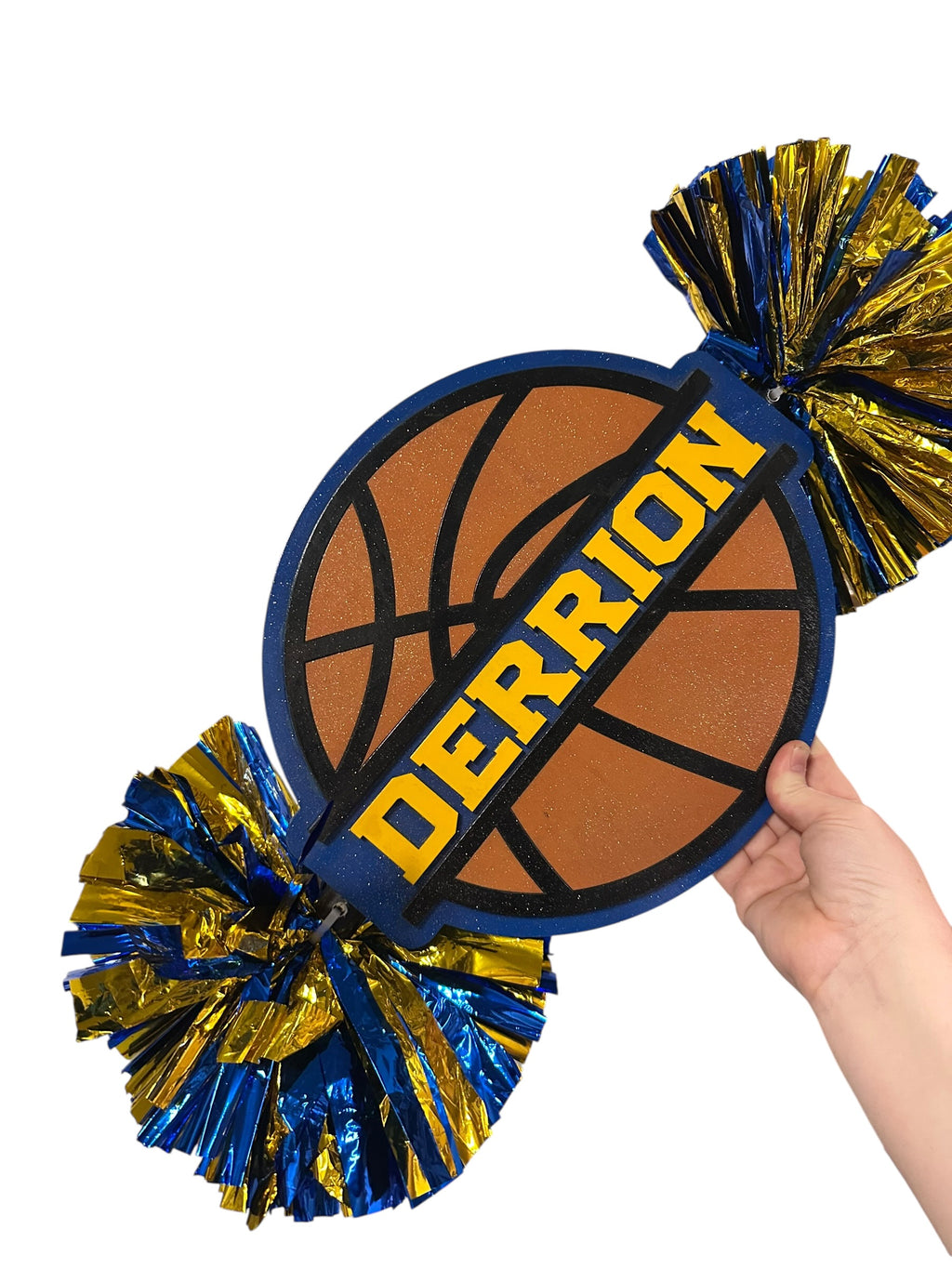 Custom Basketball Cheerstick Noise Maker | Personalized Sports Spirit Shaker | Team Spirit Pom Pom Cheerstick | Custom Name Basketball Cheer Prop